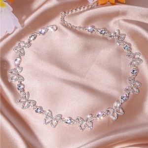 Rhinestone Butterfly Necklace